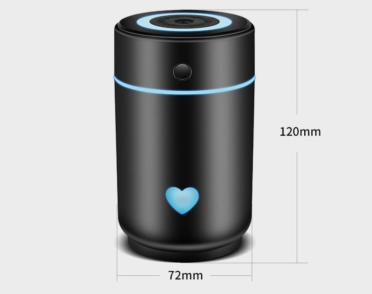 Compact Car Air Purifier in sleek black design, ideal for freshening vehicle air