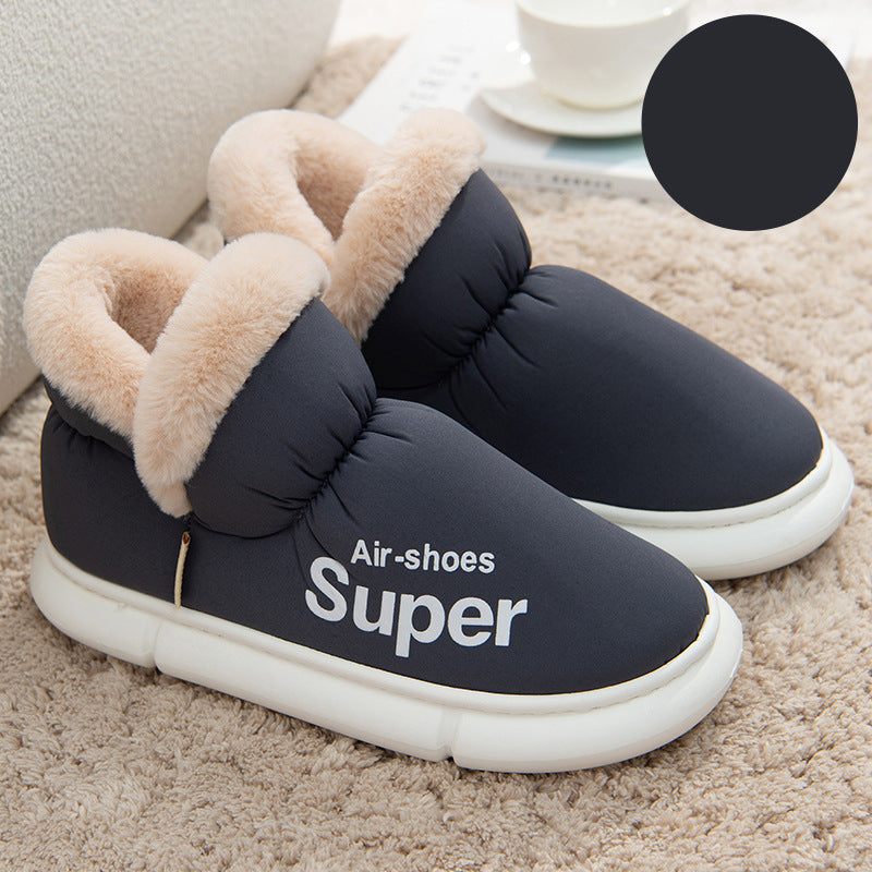 winter slippers black cozy house slippers with fur lining soft warm indoor footwear