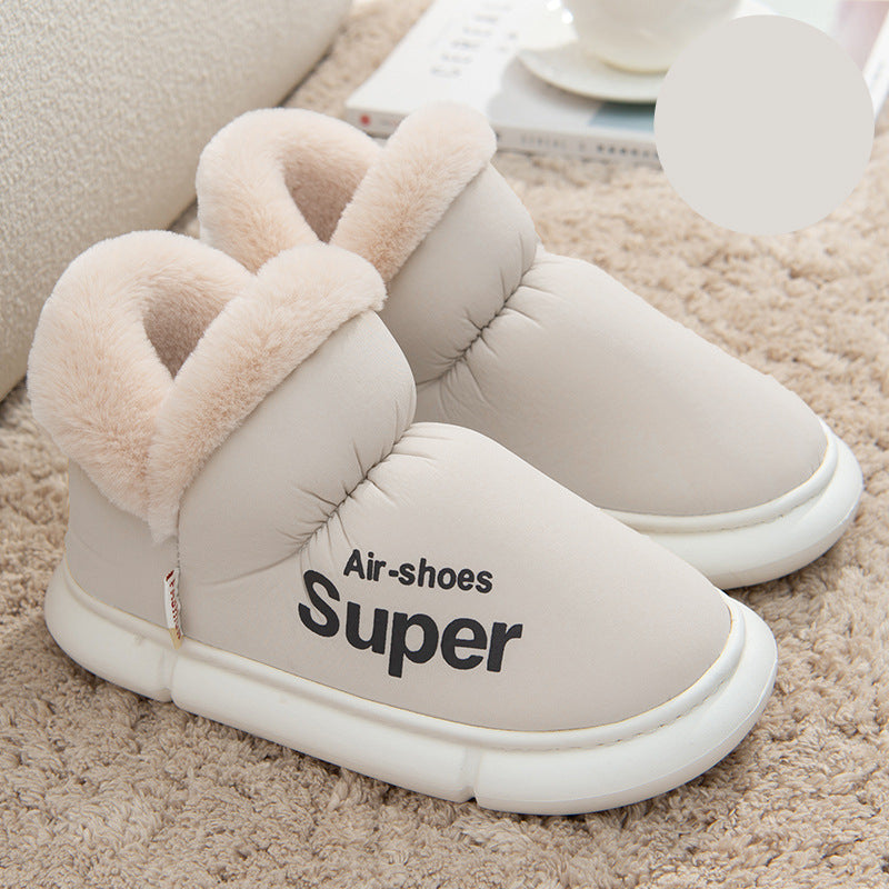 winter slippers in beige with soft beige fur lining cozy house slippers with fur lining