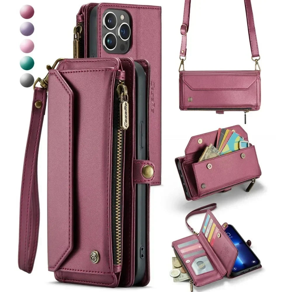 Stylish Dsers crossbody cardholder for iPhone 15 Pro Max with adjustable strap and multiple card slots