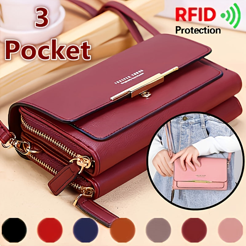 RFID-protection Adjustable-strap Zipper Lady's Shoulder/Messenger Bag