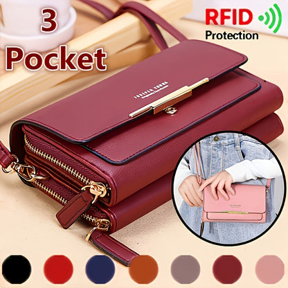 RFID-protection Adjustable-strap Zipper Lady's Shoulder/Messenger Bag