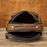 Crazy Horse Leather Retro Men's 8-inch One-shoulder Bag