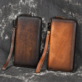 Universal Hand-rubbed 1st Layer Cowhide Leather Multifunctional Wallet/Phone Case