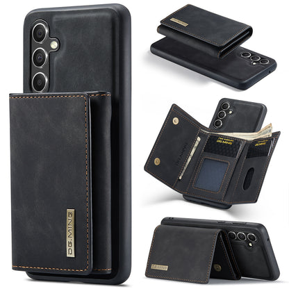 Black split wallet phone case for multiple brands with card slots and a sleek design