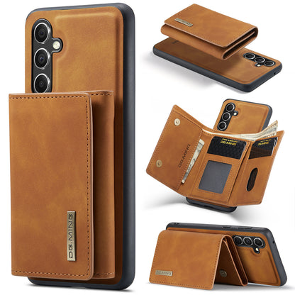 Split wallet phone case for multiple brands in brown with card slots and a cash pocket