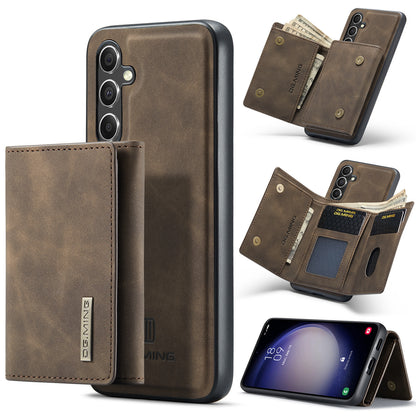 Brown split wallet phone case for multiple brands with card slots and cash compartment