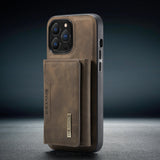 Detachable Phone Wallet with Card Slots, Stylish Brown Leather Design for Easy Carrying