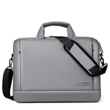 Lightweight Waterproof Laptop Briefcase in Grey with Adjustable Shoulder Strap