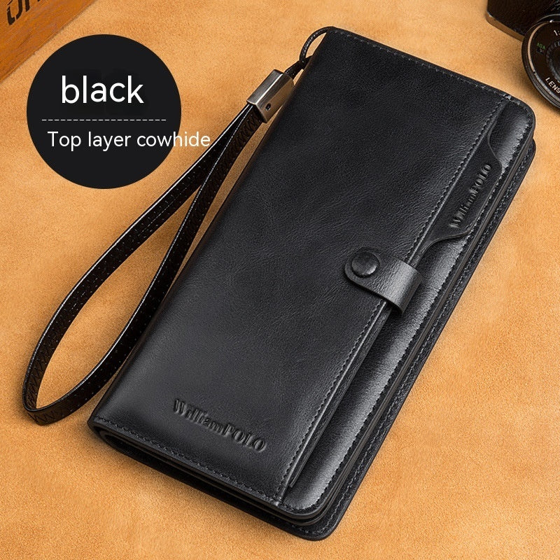 Men's Genuine First Layer Cowhide Leather Wallet/Phone Case - StoreFour