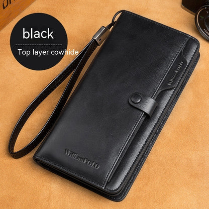 Men's Genuine First Layer Cowhide Leather Wallet/Phone Case - StoreFour