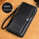 Men's Genuine First Layer Cowhide Leather Wallet/Phone Case