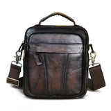 Crazy Horse Leather Retro Men's 8-inch One-shoulder Bag