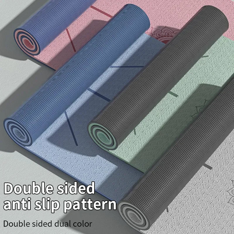 Eco-friendly yoga mat for women in multiple colors with double-sided anti-slip pattern