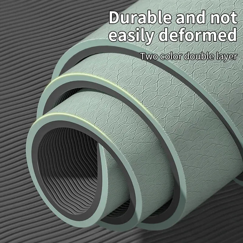 Eco-friendly yoga mat for women in two color double layer design, durable and not easily deformed