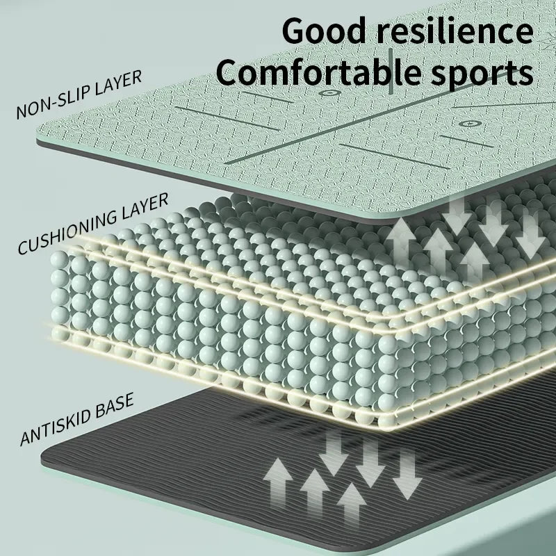 Eco-friendly yoga mat for women featuring non-slip layer and cushioning for comfort and stability