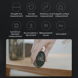 high precision electronic ruler digital tape measure measuring wooden surface with multiple measurement modes