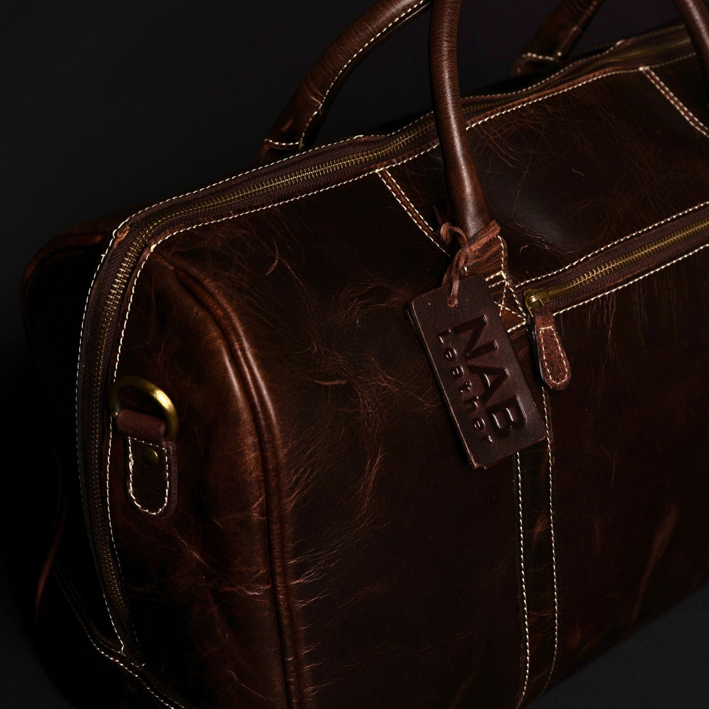 The Wayfarer Bag — Brown Full-Grain Canadian Leather Duffle Bag