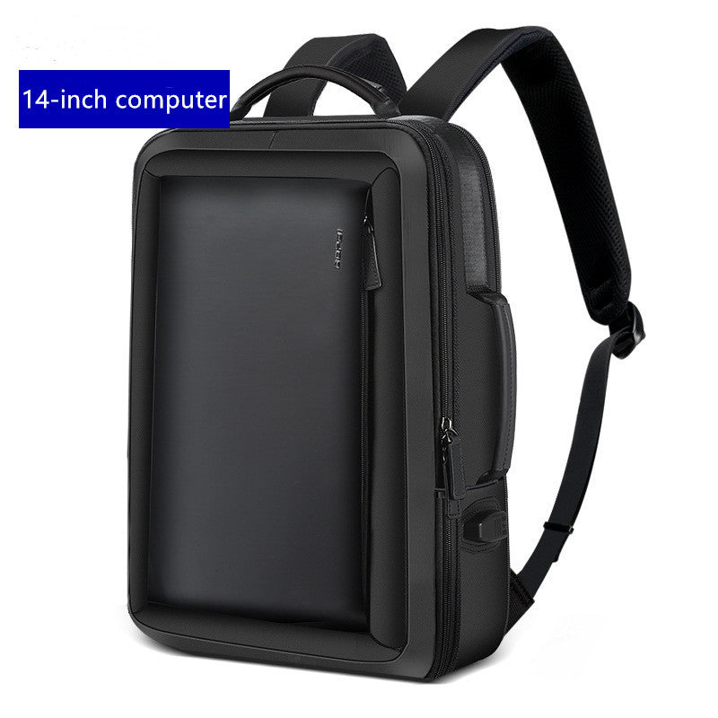 Expandable Smart Business Backpack designed for 14-inch computers with sleek, modern aesthetics