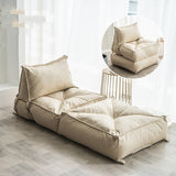 Folding lounge chair for reading with soft fabric and adjustable backrest for maximum comfort