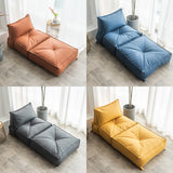 Four colors of CJD folding lounge chair for reading placed in a stylish room with natural light