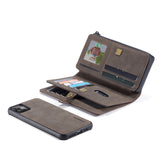 Handmade leather phone wallet with card slots and photo window for stylish protection