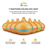 550ml ultrasonic humidifier with 7 color LED lights and adjustable brightness settings