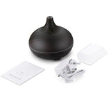 550ml ultrasonic humidifier in wood grain finish with instruction manual and power adapter