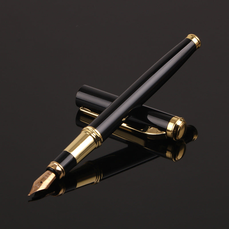 Elegant black ink pen with gold accents, perfect ink pens for special occasions