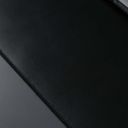 The Jersey — Midnight Black Full-Grain Leather Desk Pad