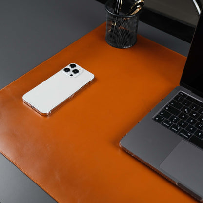 The Jersey Tan — Full-Grain Leather Desk Pad