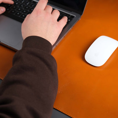 The Jersey Tan — Full-Grain Leather Desk Pad