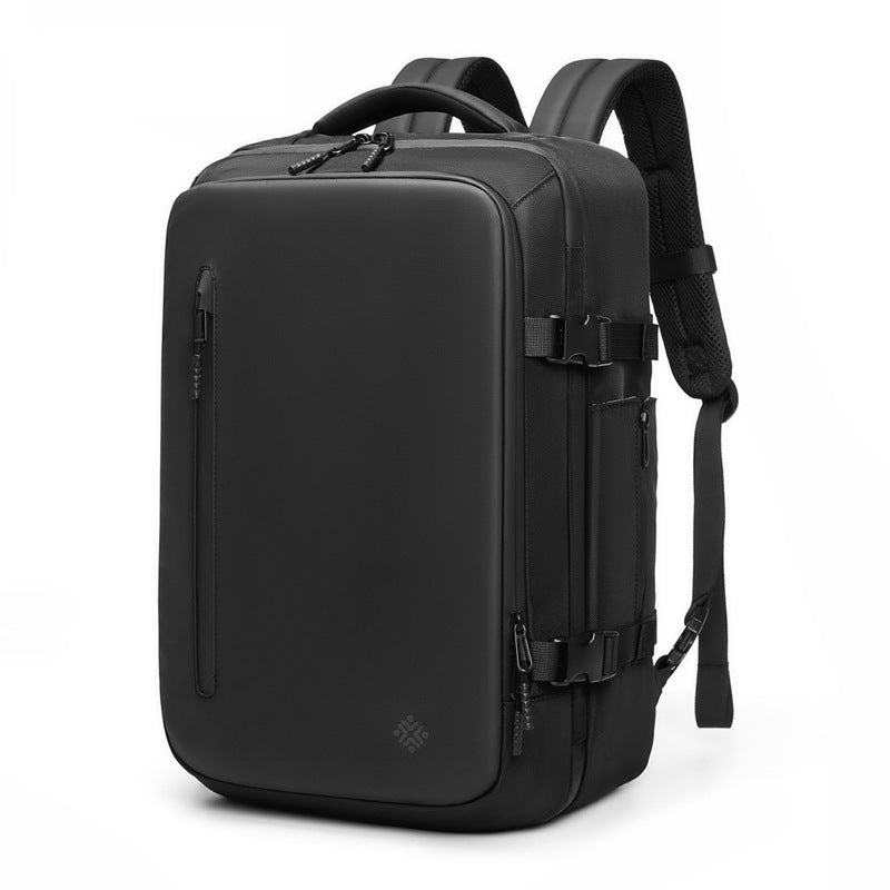Sleek black large-capacity business laptop bag with multiple compartments and padded straps