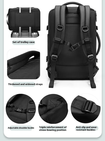 large-capacity business laptop bag with thickened straps and adjustable buckles for enhanced comfort