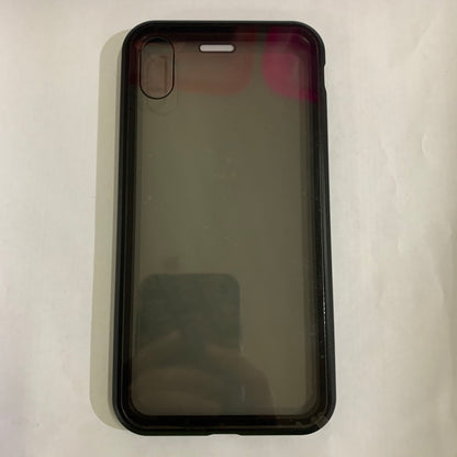 magnetic iPhone case with privacy screen in black with a transparent back for added phone protection