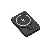 black slim wireless power bank with magnetic charging pad and USB port 10000mAh fast charging portable power bank for phones