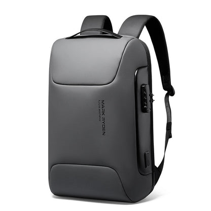 men's work backpack with tech compartments in sleek black design for professionals and students
