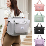 compact work backpack for women gray boxy design with top handles front pocket and color options