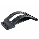 CJD black natural back stretcher massager with adjustable arch and massage nodes