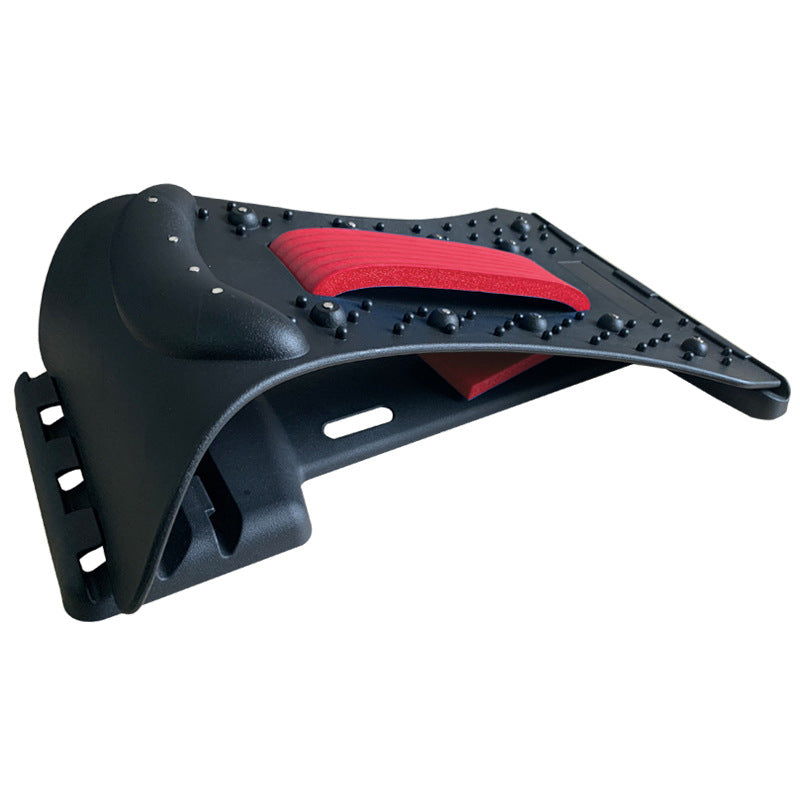CJD black and red natural back stretcher massager with ergonomic design and massage nodes