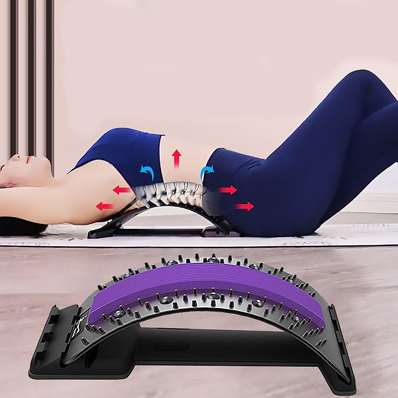CJD natural back stretcher and massager with spine support for effective back pain relief