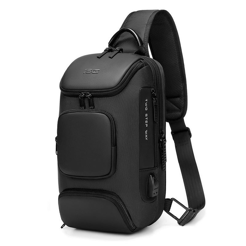 CJD smart mechanical style shoulder bag with multiple compartments for convenient storage