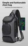 CJD smart mechanical style shoulder bag with USB charging port ideal for office and travel use