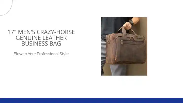 17&quot; Men&#039;s Crazy-Horse Genuine Leather Business Bag by@Outfy
