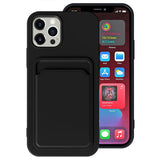 Durable black protective card holder cover for iPhone with card slot and slim design