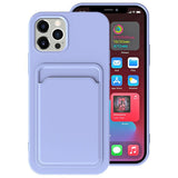 Light Purple Protective Card Holder Cover for iPhone with Card Slot and Slim Design