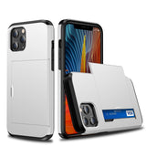 protective case for iPhone with card slot in white and black offering secure storage and durable protection