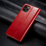 Red PU leather iPhone wallet case and cardholder with sleek design for style and functionality