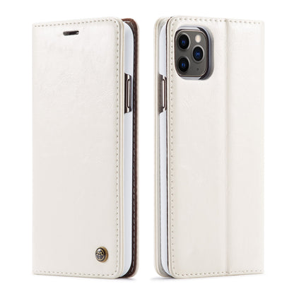 Elegant PU leather iPhone wallet case and cardholder in white with a sleek design for protection and style
