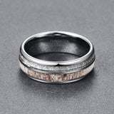 Stylish pure tungsten steel ring for men featuring a unique brushed texture and polished accents
